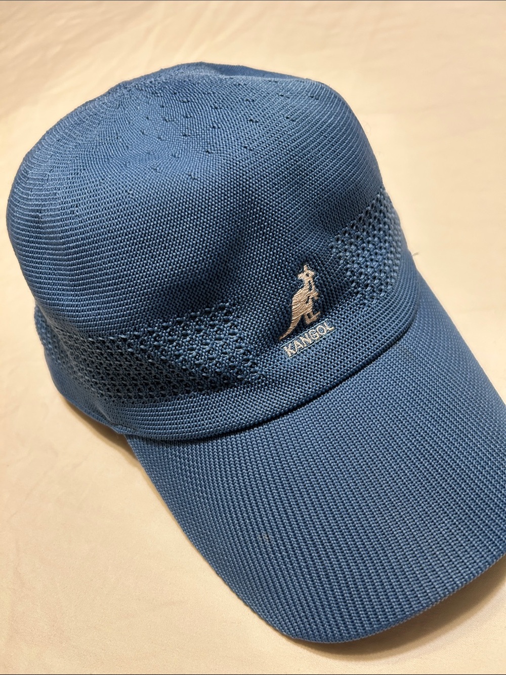 Kangol Sky Blue Knit Cap with Embroidered Logo